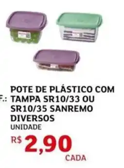 Assaí Atacadista Pote de plástico com tampa sr10/33 ou sr10/35 sanremo diversos oferta