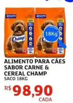 Assaí Atacadista Alimento para cães sabor carne & cereal champ oferta