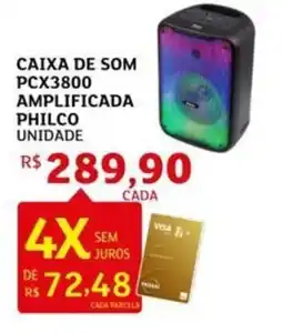 Assaí Atacadista Caixa de som pcx3800 amplificada philco unidade oferta