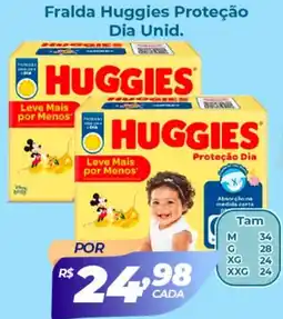 X Supermercados Fralda Huggies Proteção Dia Unid. oferta
