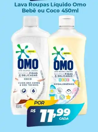 Lava Roupas Líquido Omo Bebê ou Coco