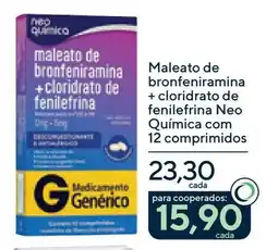 Coop Maleato de bronfeniramina + cloridrato de fenilefrina Neo Química com 12 comprimidos oferta