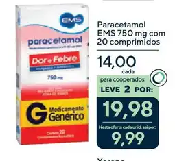 Coop Paracetamol EMS 750 mg com 20 comprimidos oferta