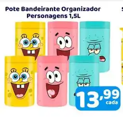 X Supermercados Pote Bandeirante Organizador Personagens oferta