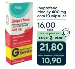Coop Ibuprofeno Medley 400 mg com 10 cápsulas oferta