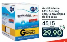 Coop Acetilcisteína EMS 600 mg com 16 envelopes de 5 g cada oferta