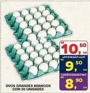 Roldão Ovos grandes brancos com 20 unidades oferta