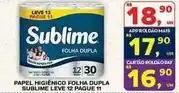 Roldão Sublime - papel higiênico folha dupla leve 12 pague 11 oferta