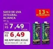 Assaí Atacadista Aliança - suco de uva integral oferta