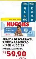 Assaí Atacadista Huggies - fralda descartável rápida absorção hiper oferta