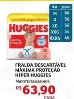 Assaí Atacadista Huggies - fralda descartável máxima proteção hiper oferta