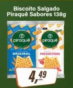 Rede Supermarket Biscoito Salgado Piraquê Sabores 138g oferta