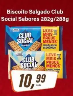 Rede Supermarket Biscoito Salgado Club Social Sabores 282g/288g oferta