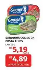 Assaí Atacadista Gomes da costa - sardinha da costa tipos oferta