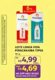 Assaí Atacadista Piracanjuba - leite longa vida tipos oferta