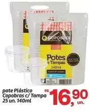 Fort Atacadista Copobras - pote plástico copobras c/ tampa 25 un. 140ml oferta