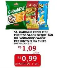 Assaí Atacadista Elma chips - salgadinho cebolitos, sabor requeijão ou fandangos sabor presunto oferta