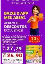 Assaí Atacadista Hipopo - fralda descartavel shortinho confort oferta