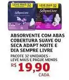 Assaí Atacadista Sempre livre - absorvente com abas cobertura suave ou seca adapt noite e dia oferta