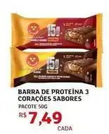 Assaí Atacadista Sabores - barra de proteína 3 corações oferta