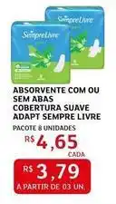 Assaí Atacadista Sempre livre - absorvente com ou sem abas cobertura suave adapt oferta