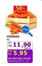 Assaí Atacadista Meu - cenoura oferta