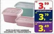 Roldão Sanremo - pote plástico colorido ou transparente oferta