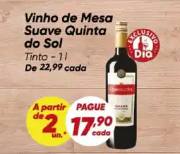 Dia Vinho de Mesa Suave Quinta do Sol Tinto oferta