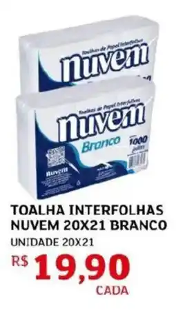 Assaí Atacadista Toalha interfolhas nuvem 20x21 branco unidade 20x21 oferta