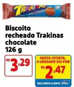 Mercado Extra Biscoito recheado trakinas chocolate oferta