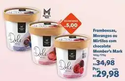 Sam's Club Q delicia - framboesas, morangos ou mirtllos com chocolate oferta