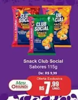 Oriundi Snack Club Social Sabores oferta