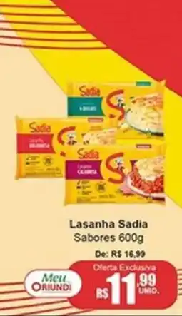 Oriundi Lasanha Sadia Sabores oferta