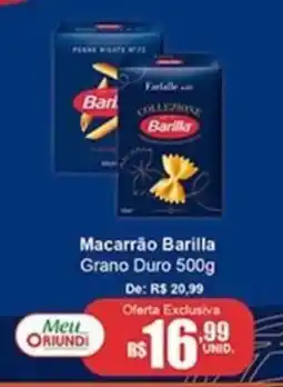 Oriundi Macarrão Barilla Grano Duro oferta