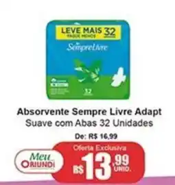 Oriundi Absorvente Sempre Livre Adapt Suave com Abas oferta