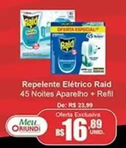 Oriundi Repelente Elétrico Raid 45 Noites Aparelho + Refil oferta