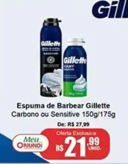 Oriundi Espuma de Barbear Gillette Carbono ou Sensitive oferta
