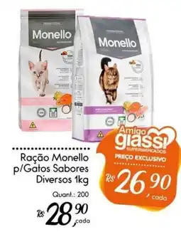 Giassi Supermercados Raçao Monello p/Gatos Sabores Diversos oferta