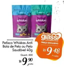 Giassi Supermercados Petisco Whiskas Anti Bola de Pelo ou Pelo Saudável oferta