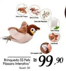 Giassi Supermercados Brinquedo ss pets pássaro interativo oferta