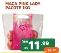 Supermercados Pague Menos Maça pink lady pacote 1kg oferta