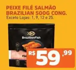 Supermercados Pague Menos Peixe filé salmão oferta