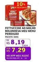 Assaí Atacadista Perdigão - fettuccine ao molho bolonhesa meu menu oferta
