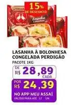 Assaí Atacadista Perdigão - lasanha à bolonhesa congelada oferta