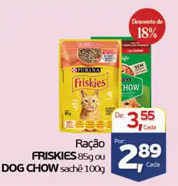 Cometa Supermercados Ração friskies 85g ou dog chow sachê 100g oferta