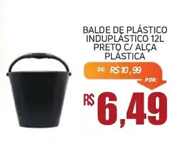 Economart Atacadista balde de plástico induplástico 12l preto c/ alça plástica oferta