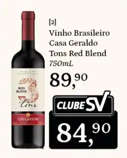 Supermercados São Vicente Vinho Brasileiro Casa Geraldo Tons Red Blend oferta