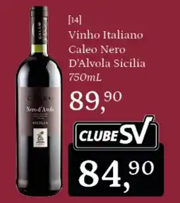 Supermercados São Vicente Vinho Italiano Caleo Nero D'Alvola Sicilia oferta