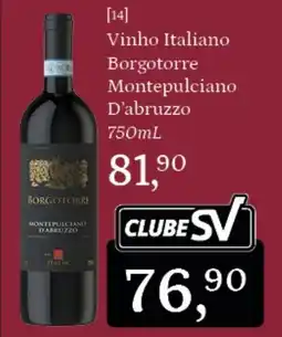 Supermercados São Vicente Vinho Italiano Borgotorre Montepulciano D'abruzzo oferta