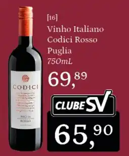 Supermercados São Vicente Vinho Italiano Codici Rosso oferta
